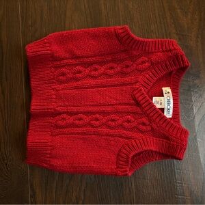 Infant Red Knit Sweater Vest